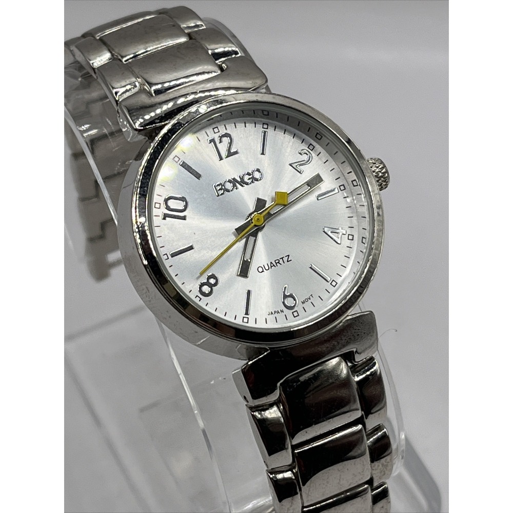 Bongo Women's Quartz Watch Silver Tone Band 32mm Case- New Battery